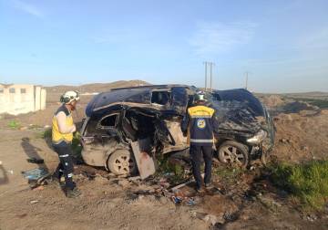 إصابة 12 مدنياً في 7 حوادث سير بمناطق متفرقة في سوريا