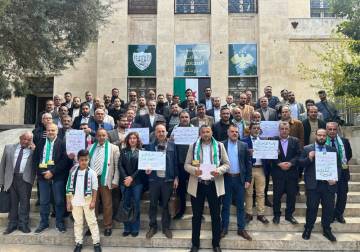 وقفة احتجاجية لمحامي حلب رفضًا لتعيين مجلس النقابة