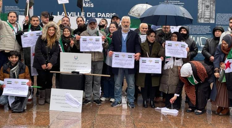 مظاهرة في باريس دعماً لوحدة سوريا ورفضاً للتقسيم