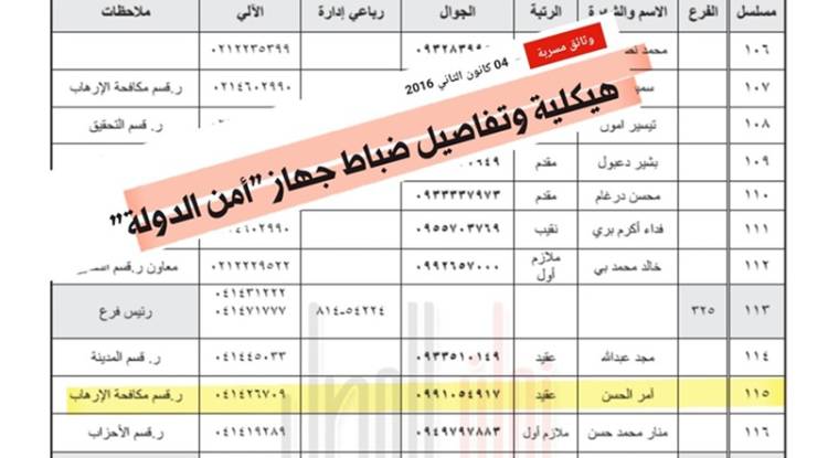 اعتقال العميد آمر الحسن المتهم بجرائم حرب