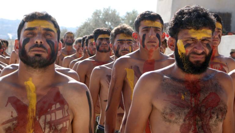 من تدريبات "الجبهة الوطنية للتحرير" أمس السبت.. في ادلب